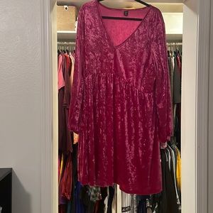 Pink velvet dress